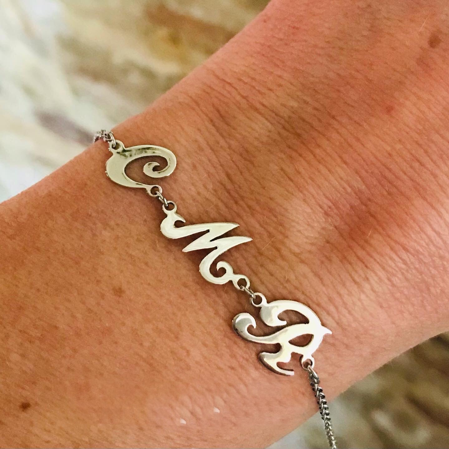 Bracciale in argento personalizzato con lettere