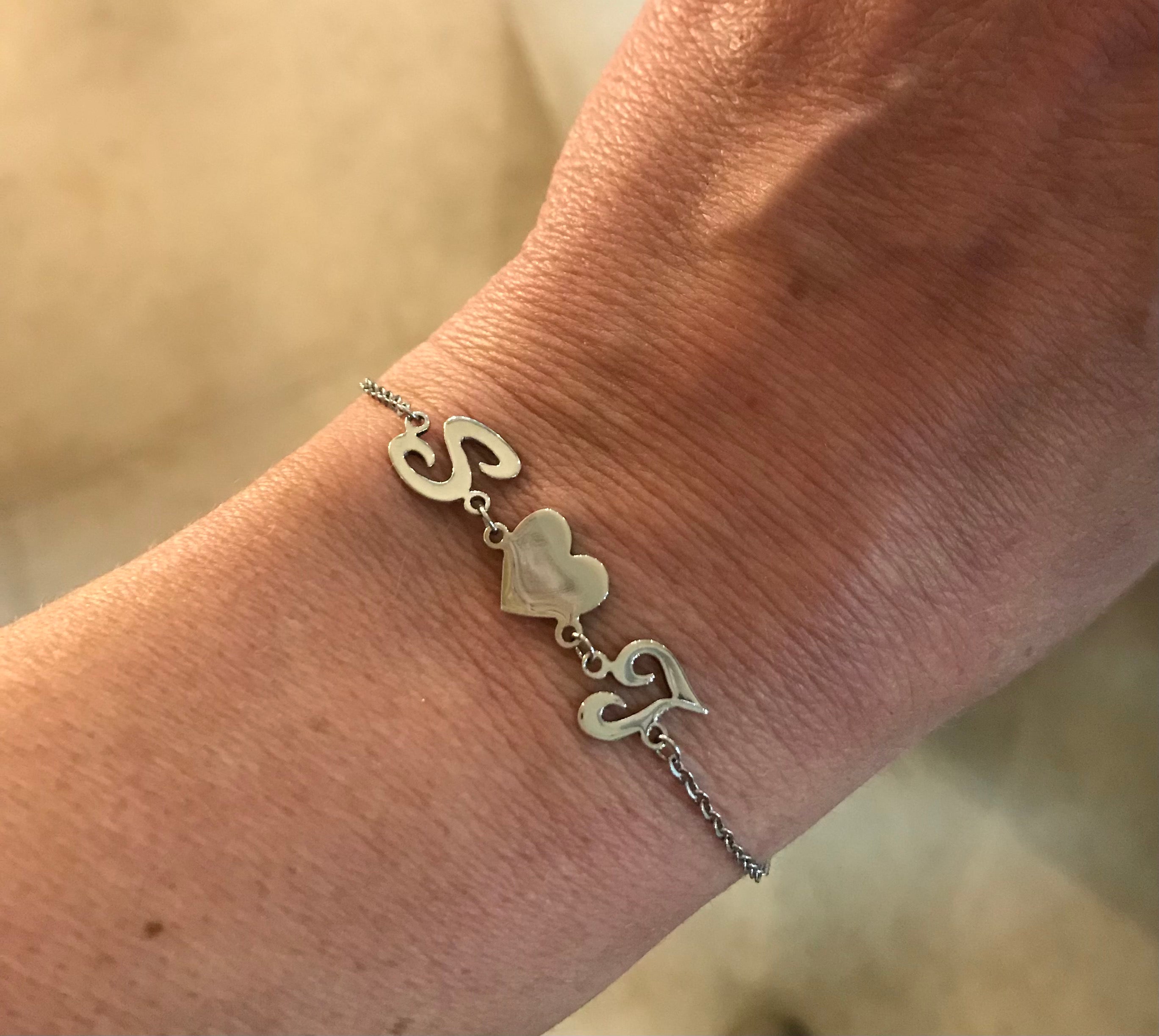 Bracciale in argento personalizzato con lettere