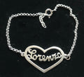 Bracciale in argento personalizzato con nome nel cuore