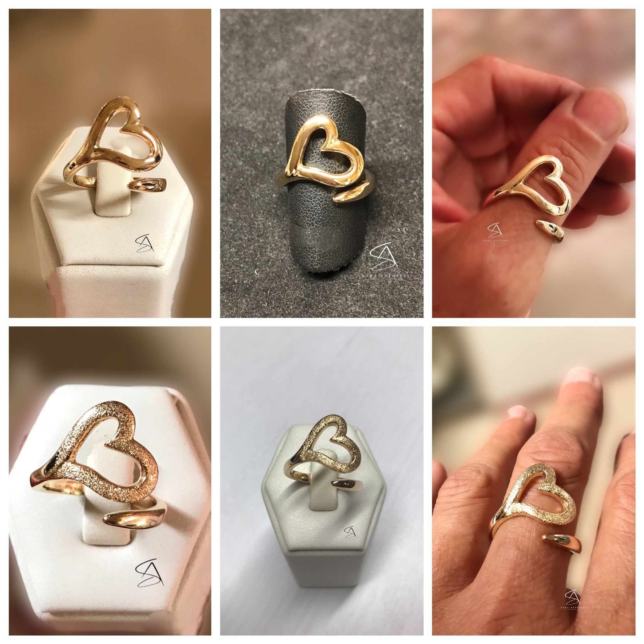 Anello contraire  in oro con cuore
